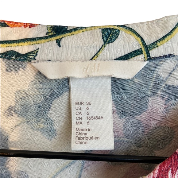 H&M FLORAL FLOWY RUFFLED SHORT SLEEVES MAXI DRESS, SIZE 6 - Picture 10 of 12